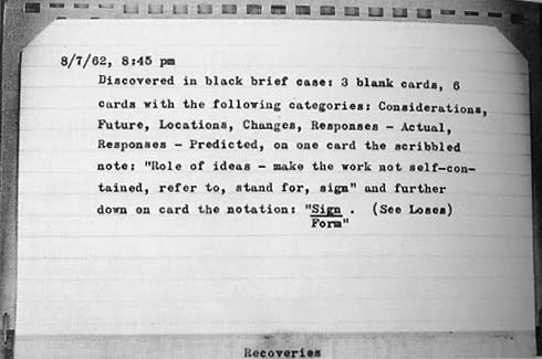 Robert Morris - Card File (Detail) - 1962